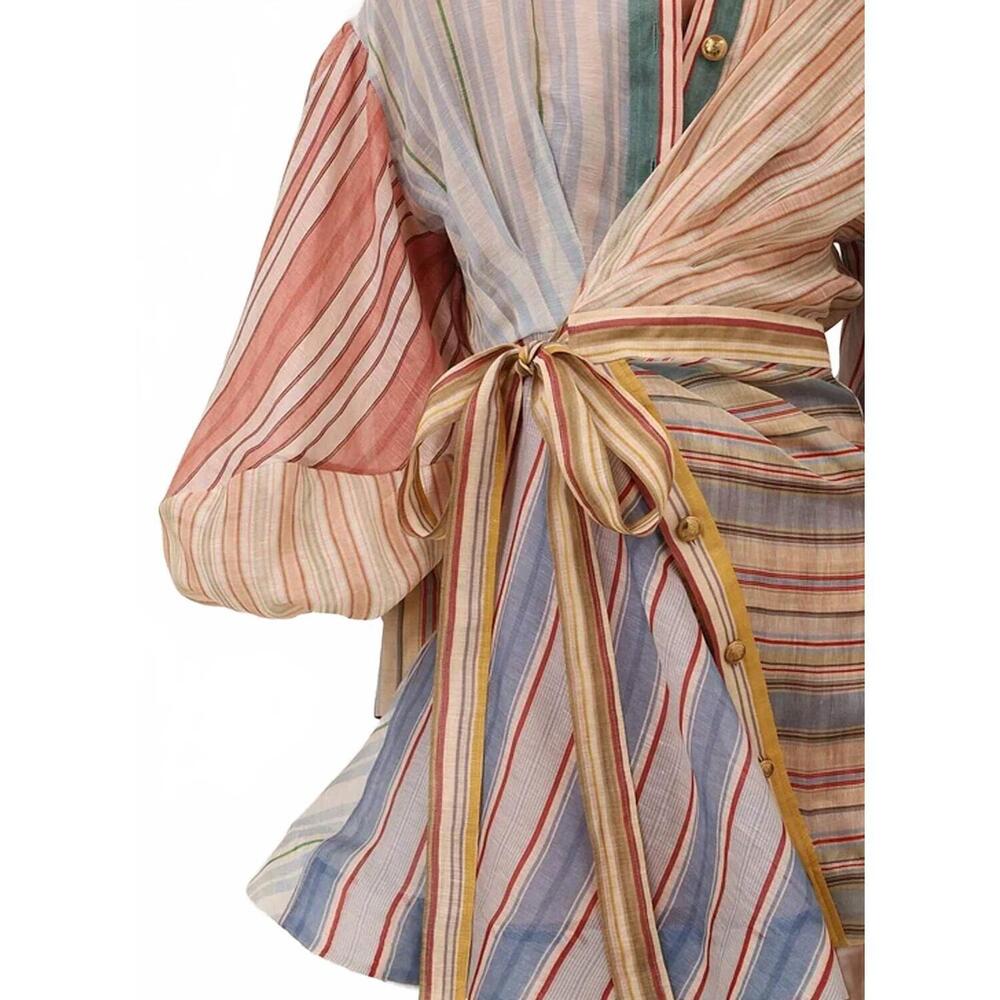 NEW ZIMMERMANN rebellion striped mini dress in spliced stripes - Picture 5 of 6